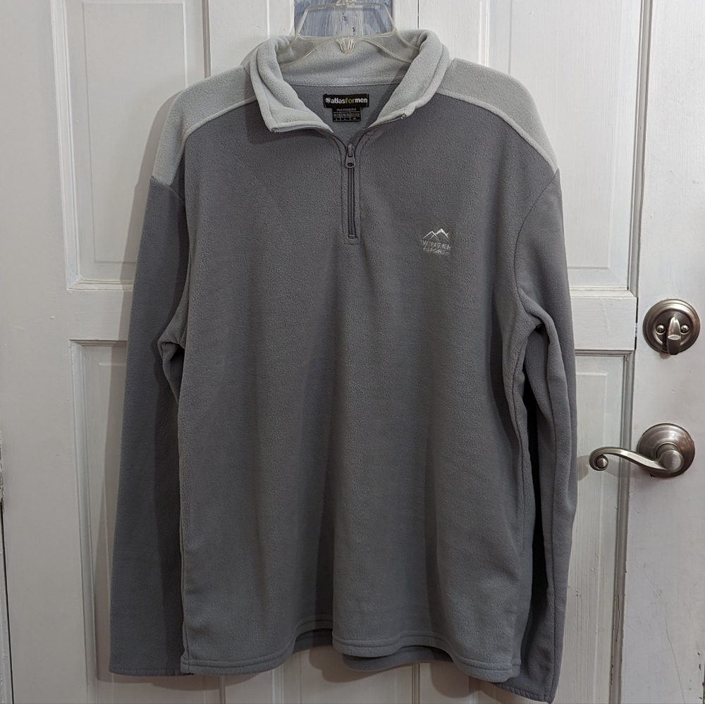 Atlas for Men Gray Fleece Sweater